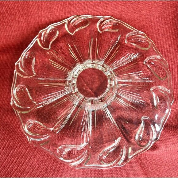 Serving Tray, Clear Glass, Footed, Raised 1 inch  13.5 inch Clear   Glass Clear - Picture 6 of 11